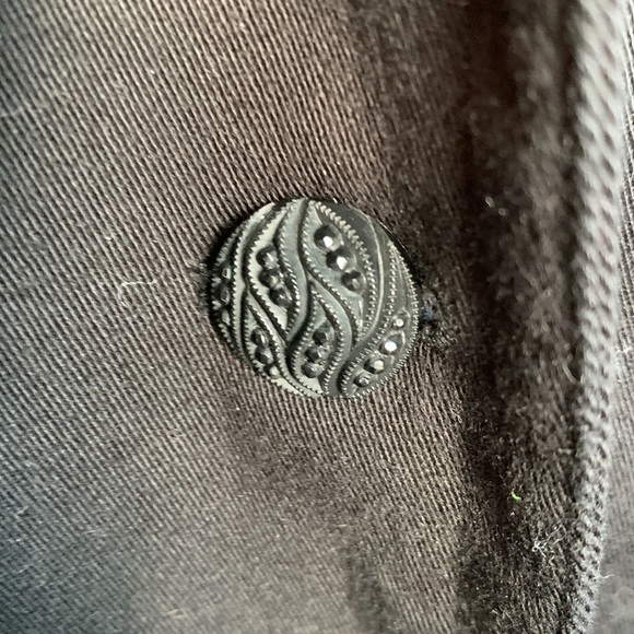 Debra Deroo Embroidered Beaded Cotton Black Blazer Jacket sz P - Picture 5 of 10